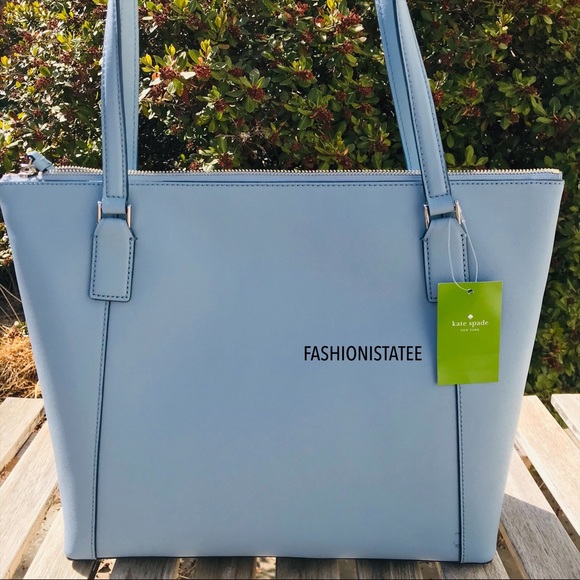New Kate Spade Large Blue Pocket Tote Bag dawn - Picture 4 of 8